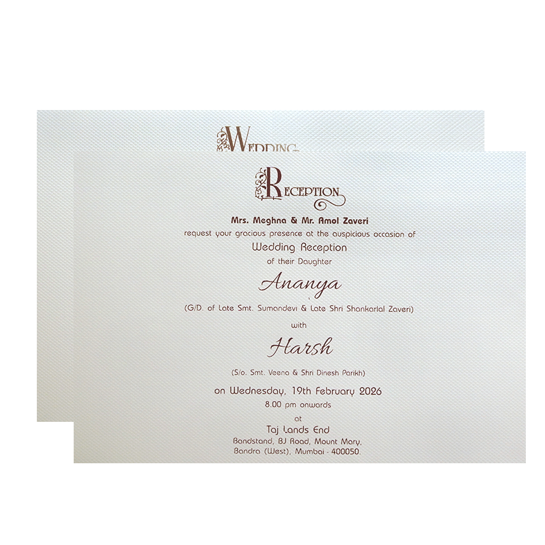 Light Blue Gold ornate Padded Wedding Card -KMMWD1138