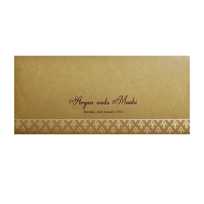 Gold Embossed Regal Wedding Invitation Card-KPR06280