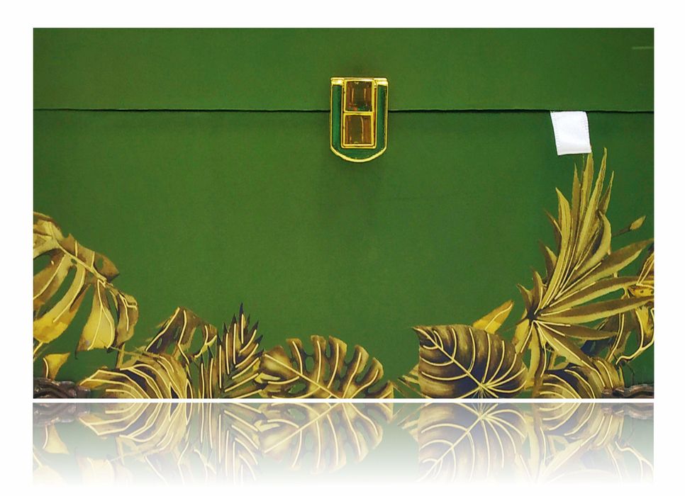 Green Ultra Premium Muslim Invitation In Leaf Design-King of Cards