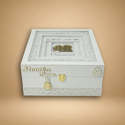 White Premium Laser Cut Luxury Invitation Box - KNLW20242