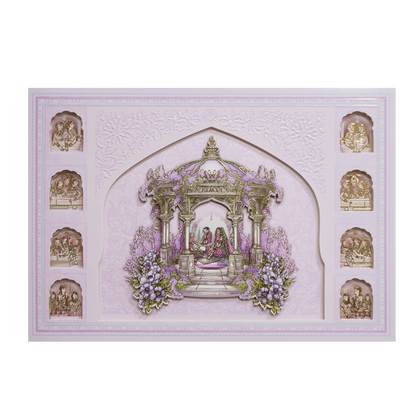 Lavendar &amp; Gold 3D Hindu Wedding Ceremony Card-KMMEX8200