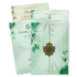 Green Leaf Padded Wedding Card-KJTS3675