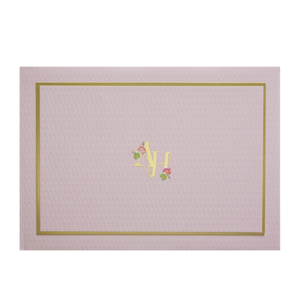 Pink Monogram Simple Wedding Card - KMMWD1139