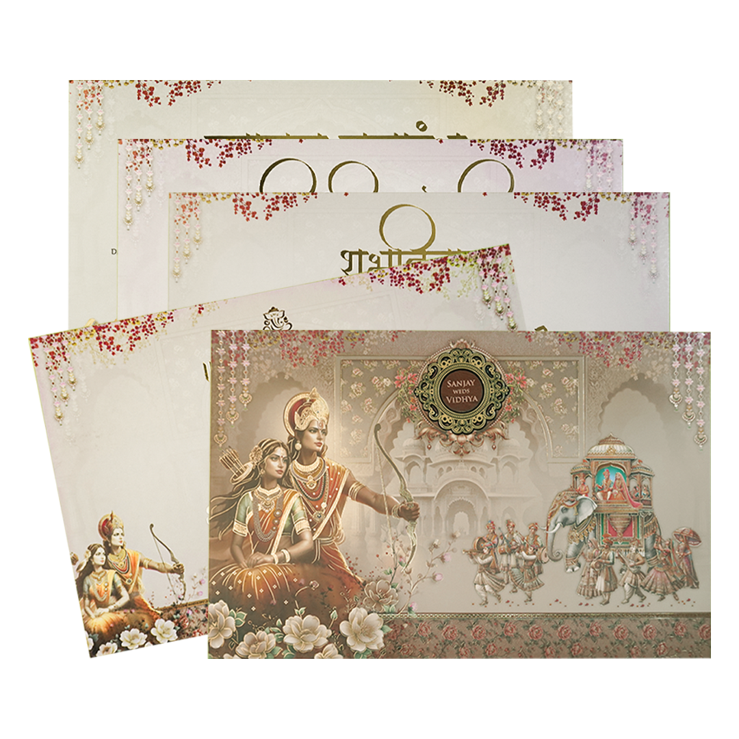 Ram Sita Procession Wedding Card-KSH72020