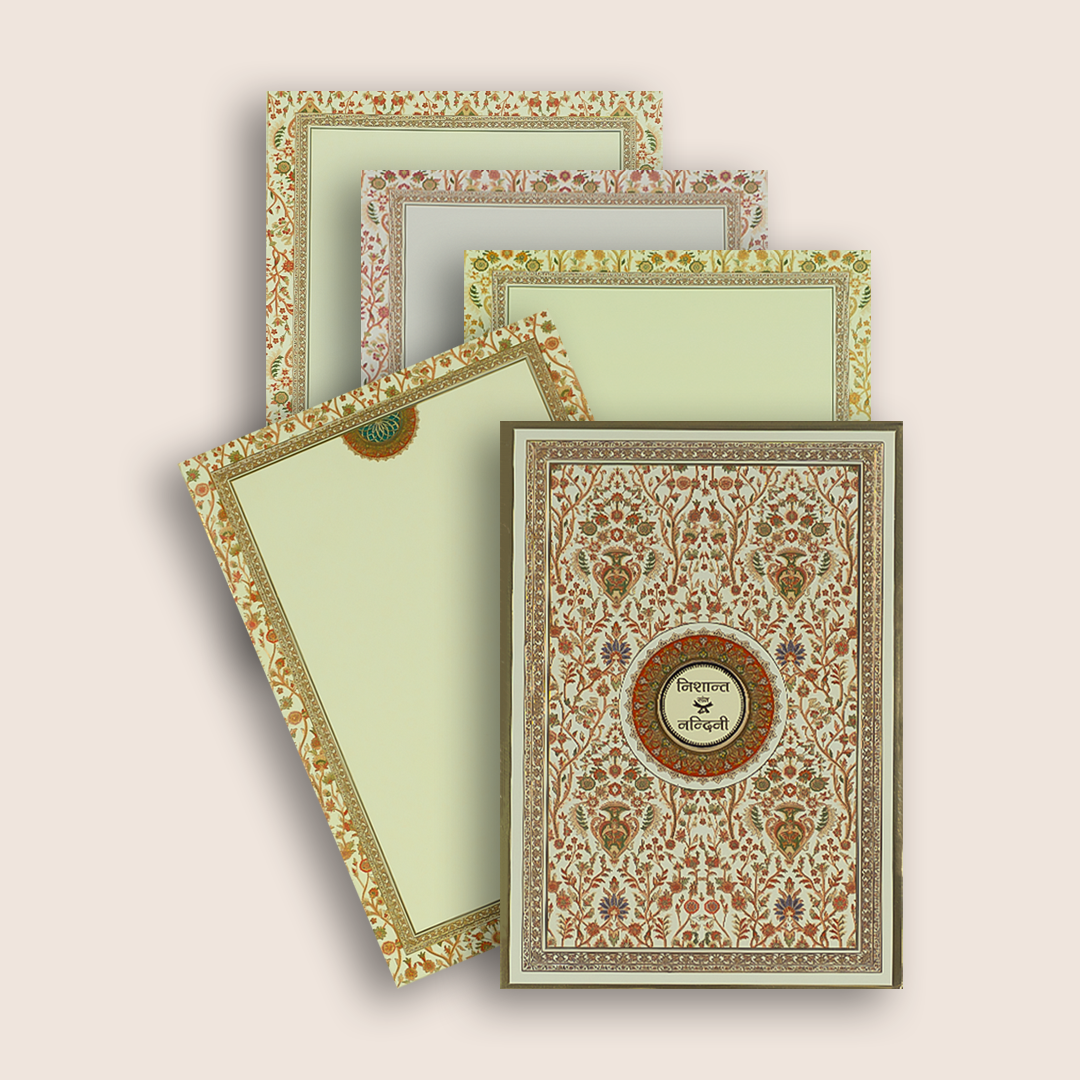 Cream Royal Floral Wedding Card - KAA06270