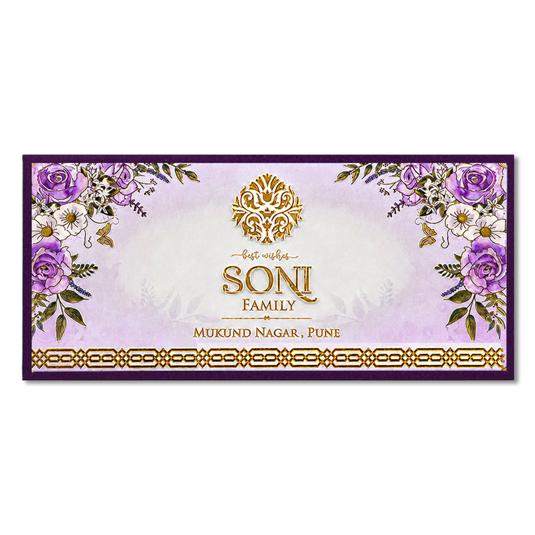Purple Floral Money Envelope - KJTSMEG14