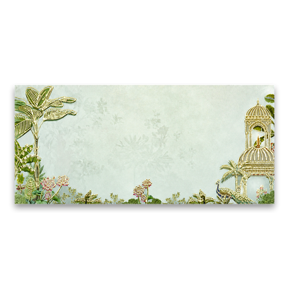 Green Floral Jharokha Money Envelope - KRCE7020