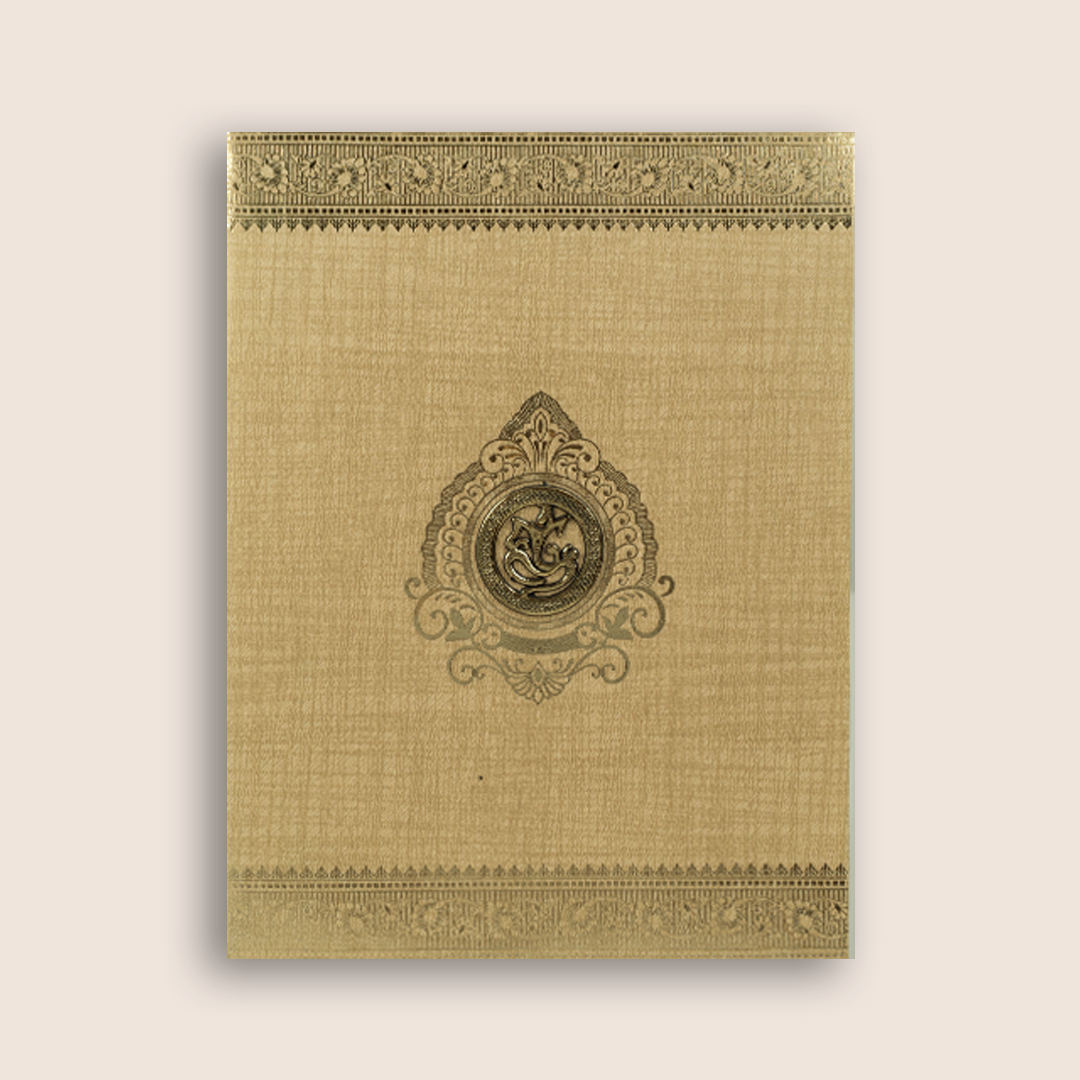 Gold Metallic Floral Wedding Card - KNK50122