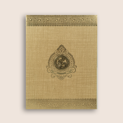 Gold Metallic Floral Wedding Card - KNK50122