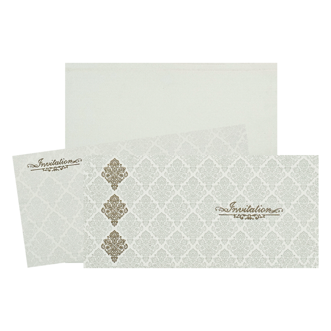 White Floral Wedding Card-KNKS6610