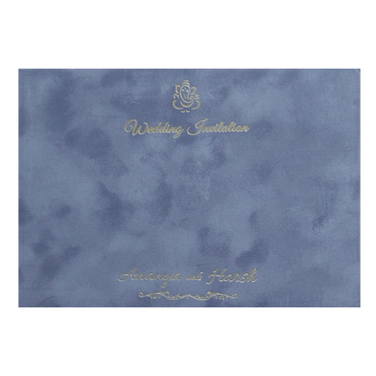 Luxury Grey &amp; Gold Padded Wedding Invitation Card - KMMWD1149