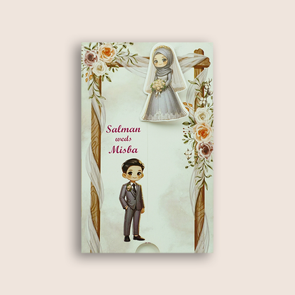 Grey Floral Bride Groom Slide Invitation Card - KNKSP757