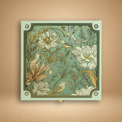 Pastel Blue Elegant Floral Luxury Sweet Jar Box - KBX27015