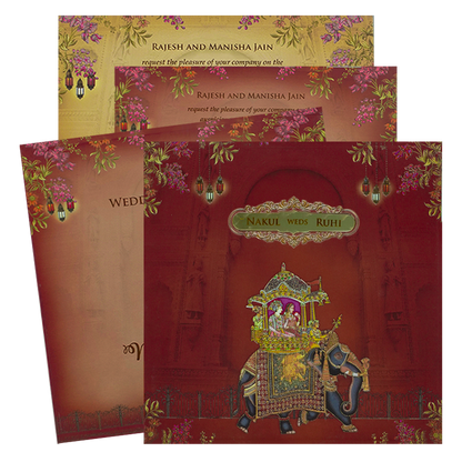 Royal Couple Elephant Padded Wedding -KRE27920