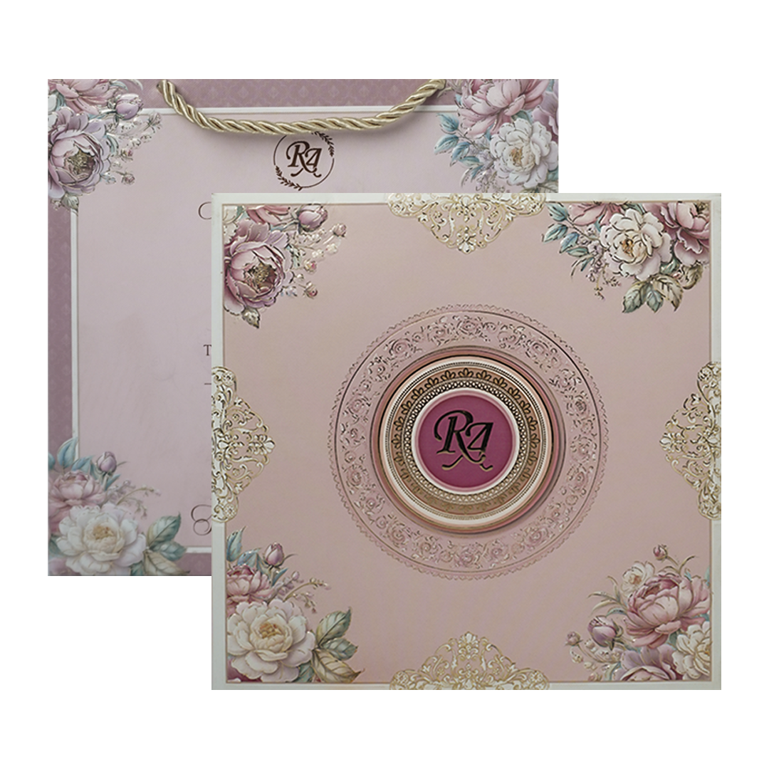 Pink Floral Wedding Invitation Box - KSI64270