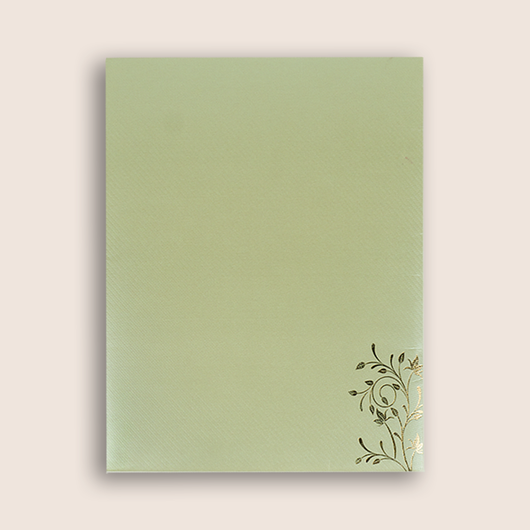 Light Olive Green Wedding Card - KNKGN5026