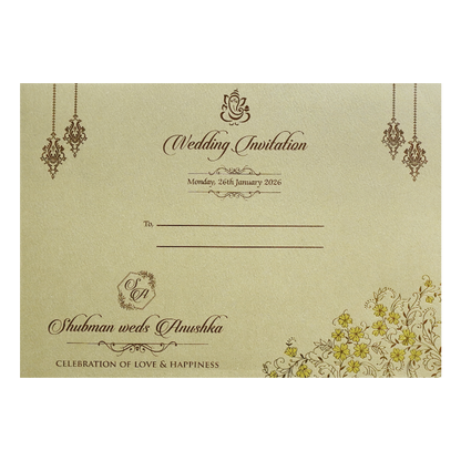 Royal Embossed Wedding Invitation Card-KRB09100