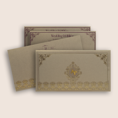 Pastel Grey Floral Wedding Card - KPR07510