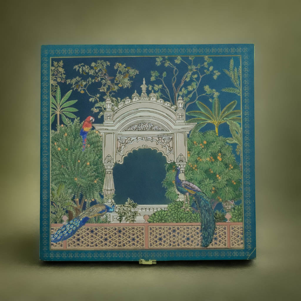 Royal Blue Peacock Luxury Sweet Jar Box-KBX10104