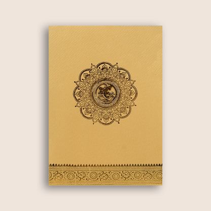 Gold Ganesha  Invitation Card-KNKTG026