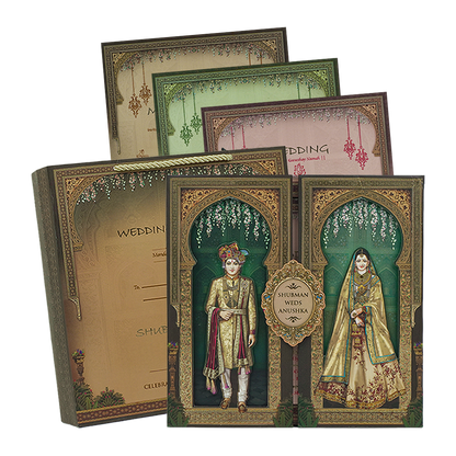 Brown Bride Groom Luxury Invitation Box - KRB09950