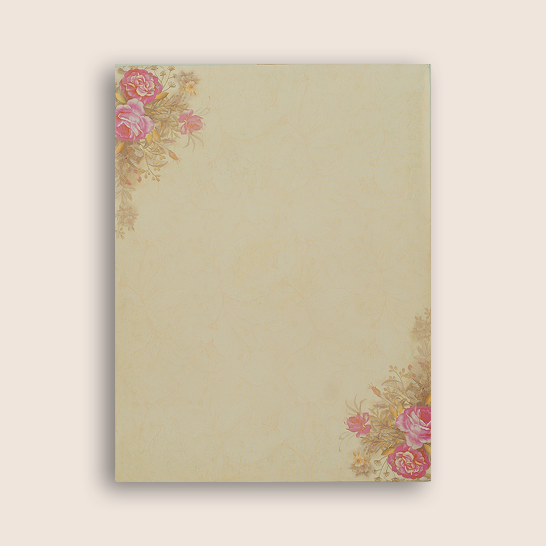 Cream Ganesha Floral Wedding Card - KNKC4071