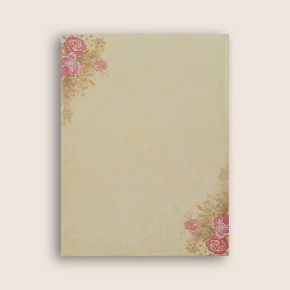 Cream Ganesha Floral Wedding Card - KNKC4071