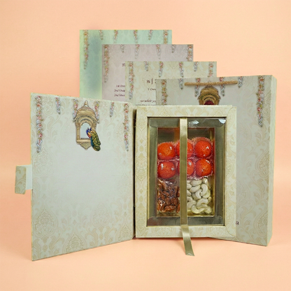 Sandal peacock premium sweet box card-KNK7901S