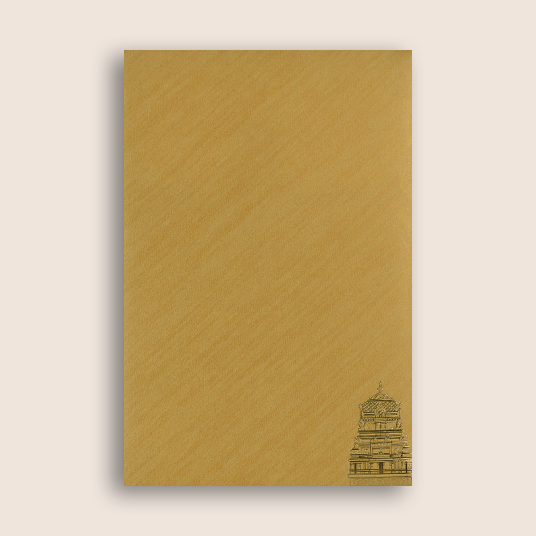 Gold Temple Arch Door Style Wedding Card - KNCM3601G
