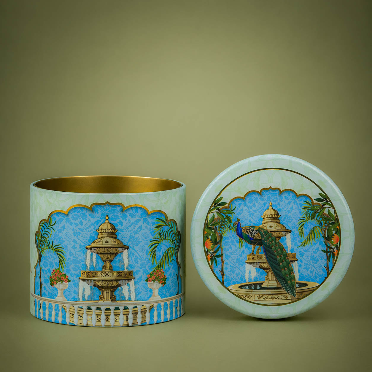Green Peacock Return Tin Gift-GNT9916