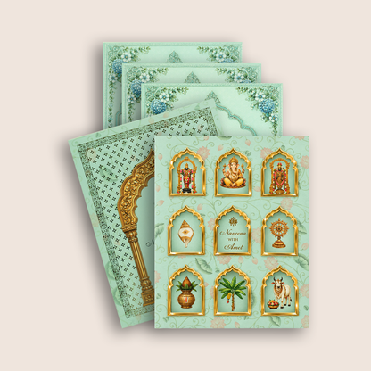 Pastel Green Lord Balaji Padmavadhi Premium Wedding Invitation - KNLW202582
