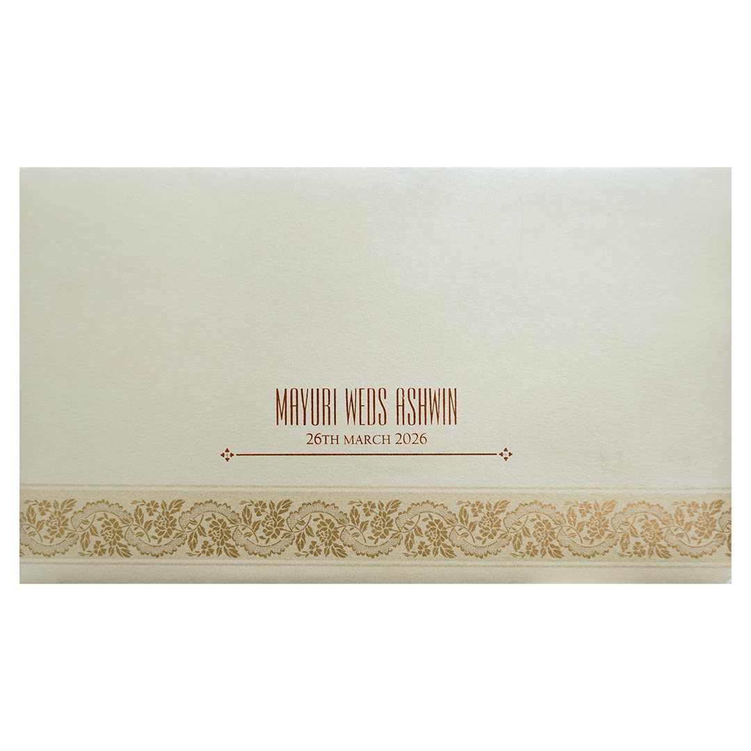 Ivory Gold Regal Wedding Card-KPR06420