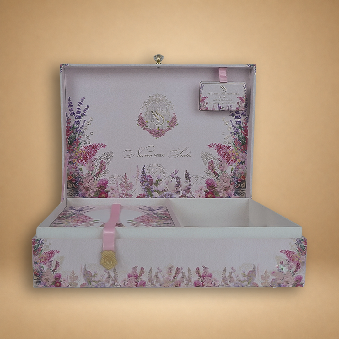 Lavender Premium Floral Luxury Invitation Box - KNLW20256