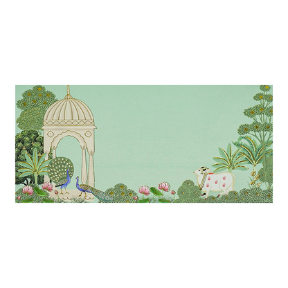 Green Tropical Jharokha Money Envelope - KRCE4820