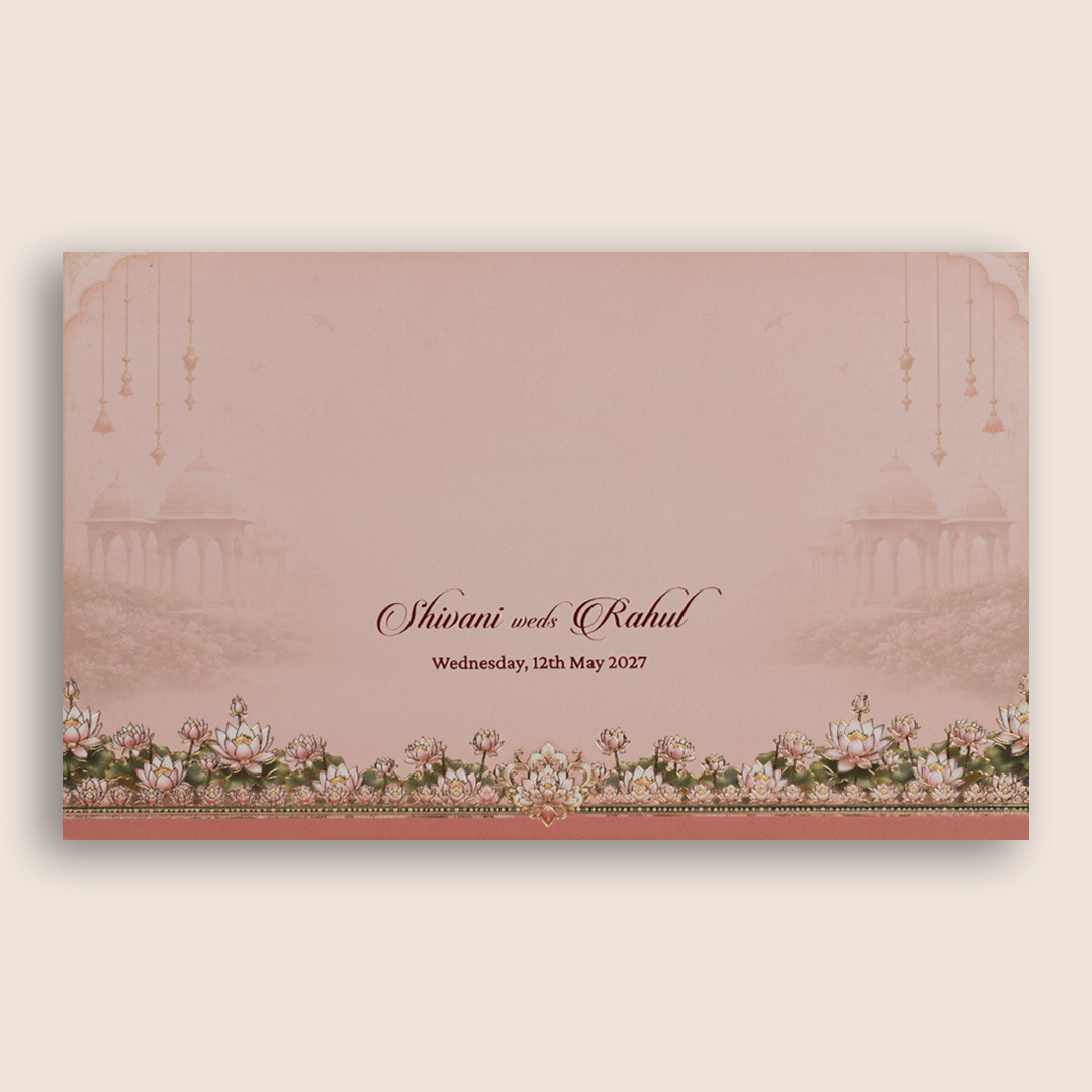 Pink Embossed Floral Invitation Card - KPR07110