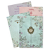 Blue Floral Lantern Padded Wedding Card-KJTS1833