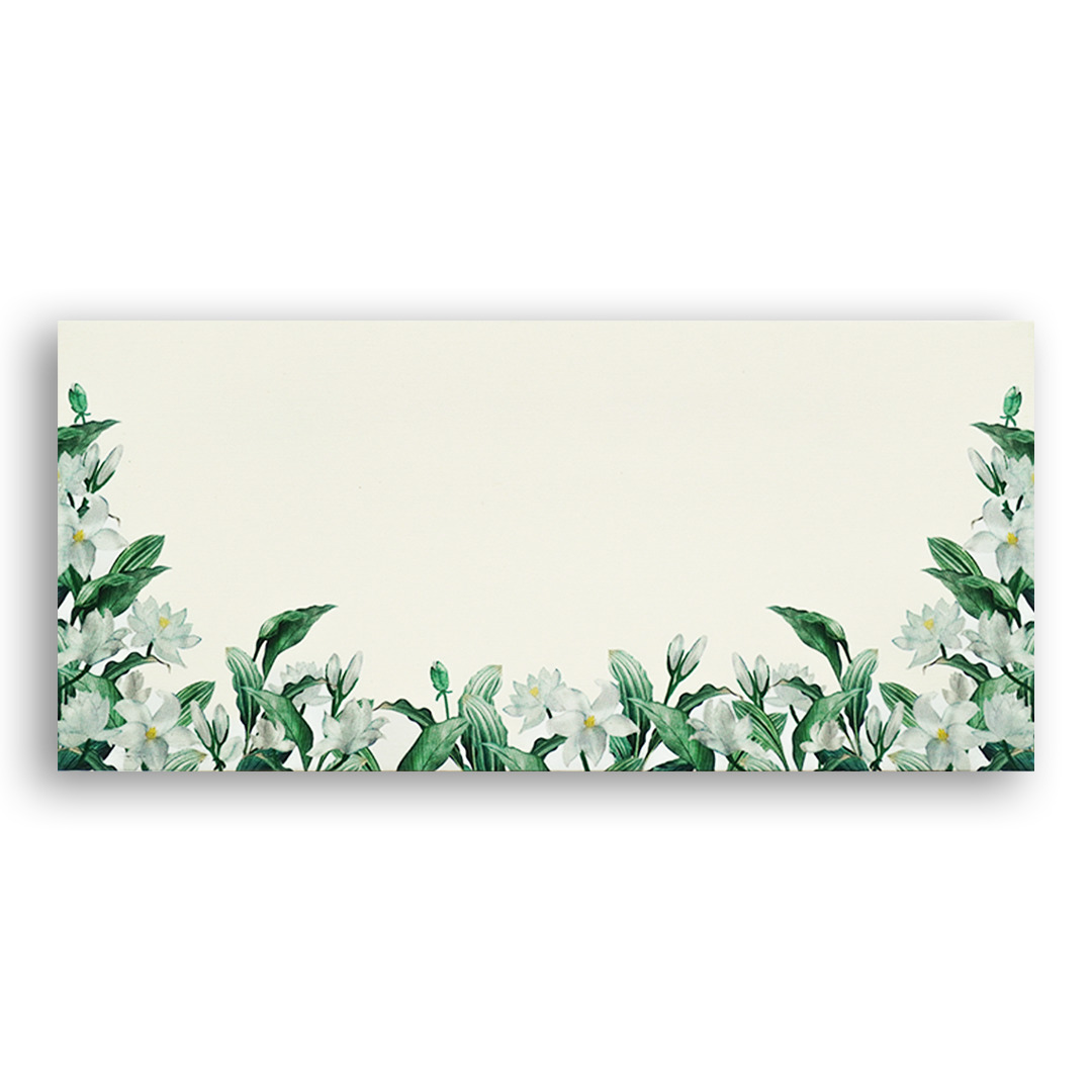 White Floral Leaf Money Envelope - KRCE4810