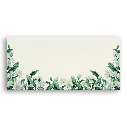 White Floral Leaf Money Envelope - KRCE4810