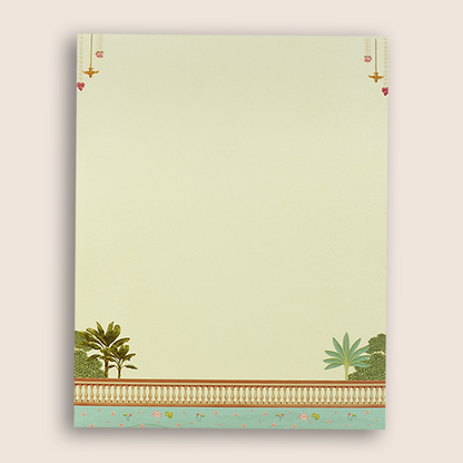 Cream South Indian Temple Door Style Wedding Invitation - KNKJ1167