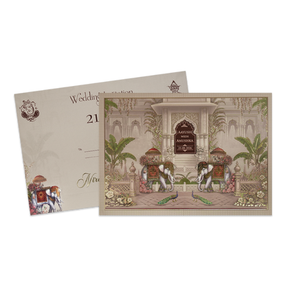 Pastel Palace Padded Wedding Card-KSH72660