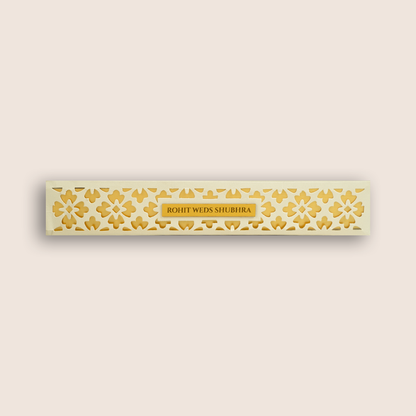 Grey Laser Cut Floral Scroll Box Card - KJPS2923