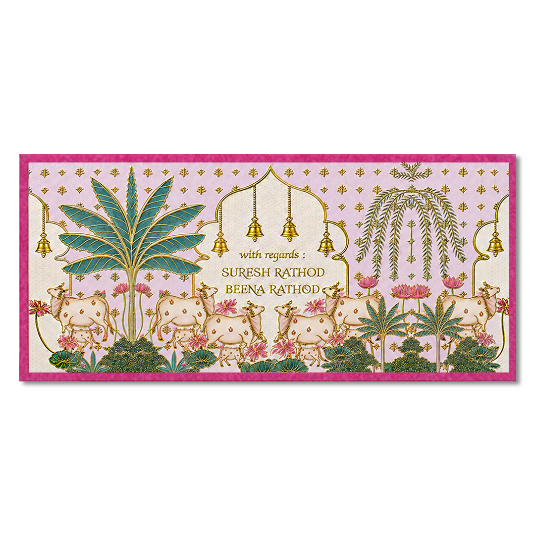 Pink Kamadhenu Cow Money Envelope - KJTSMEG6