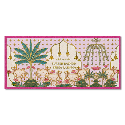Pink Kamadhenu Cow Money Envelope - KJTSMEG6