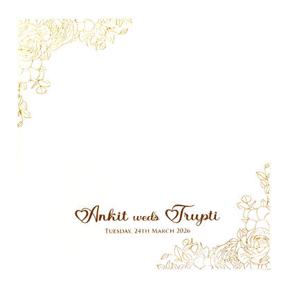 White Floral Minimalist Wedding Card-KPR06600