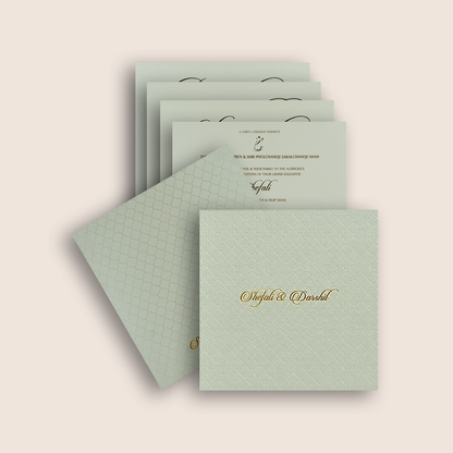 White Embossed Pattern Padded Wedding Card - KPR020080