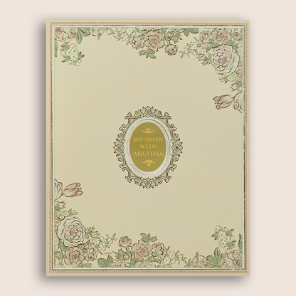 Peach Rose Floral Wedding Card - KRB54210