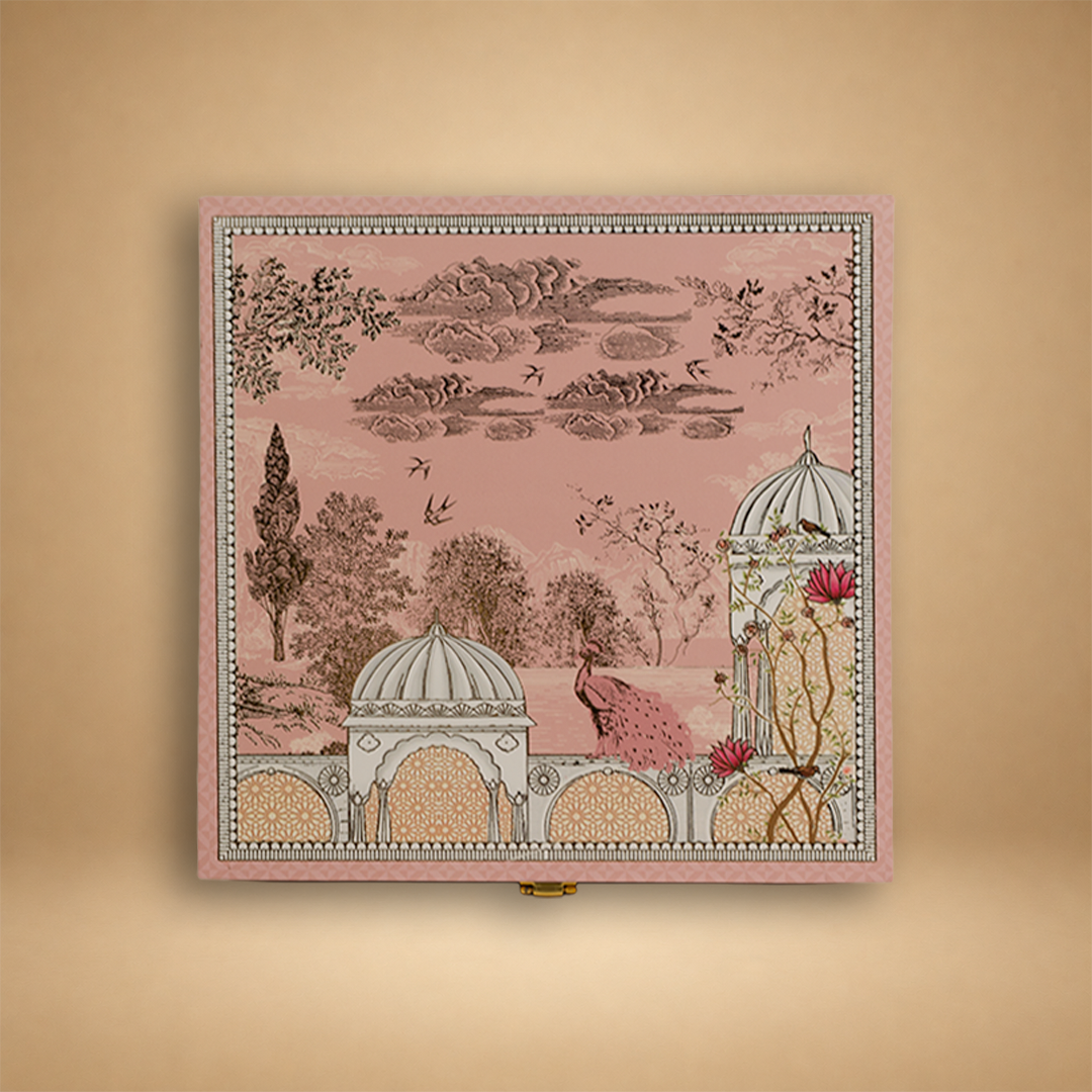 Elegant Pink Floral Jharoka Luxury Sweet Jar Box - KBX27019