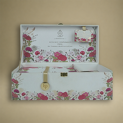 White Premium Rose Floral Luxury Invitation Box - KNLW202536