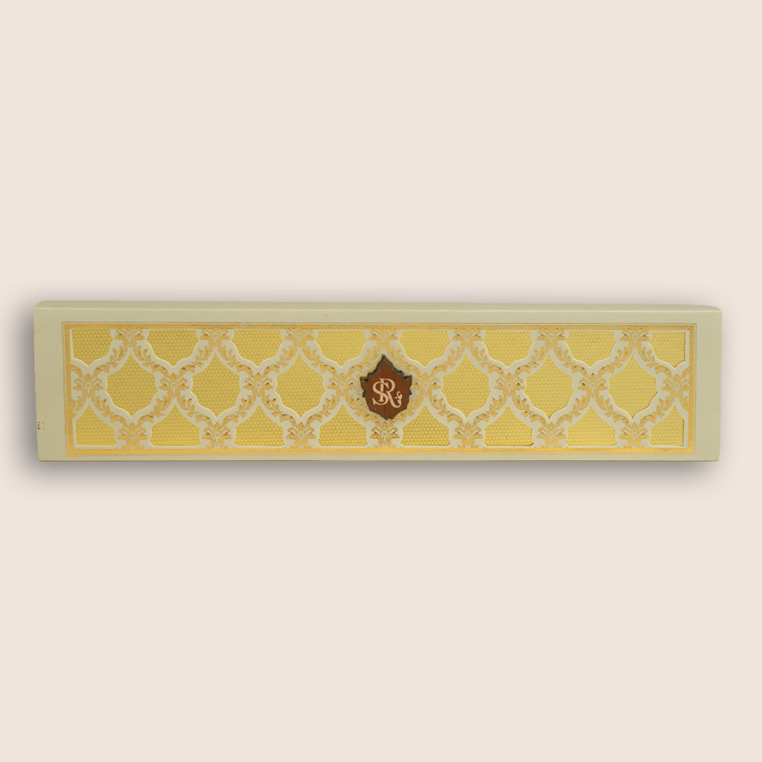 Grey Laser Cut Floral Pattern Scroll Card - KJPS2915