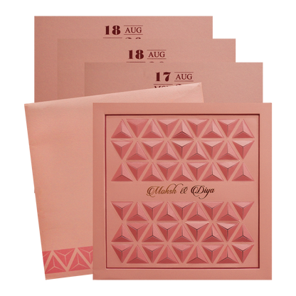 Rose Gold Padded Wedding Invitation Card-KPR24780